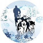 Emblém barevný EM442 psí spřežení Mushing – Zboží Dáma