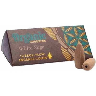 Organic Goodness Vonné kužely pro tekoucí dým White Sage Backflow Cones 12 ks – Zbozi.Blesk.cz