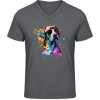 Pánské Tričko Soft-Style V Triko Gildan - Design č.2 - Pes SuperStar- Dark Heather Grey