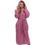 Malinový pruhovaný luxusní dlouhý župan pro ženu 1ZF3009 vínová – Zboží Dáma