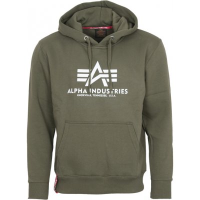 Alpha Industries Mikina Basic Hoody zelená tmavě – Zboží Mobilmania