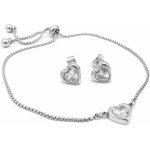 Steel Jewelry Souprava jemný náramek náušnice z chirurgické oceli srdce chirurgická ocel náušnice srdíčko SET250115 – Hledejceny.cz