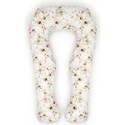 Flumi Těhotenský polštář ve tvaru U bílý s hnědými lístky – Zboží Dáma