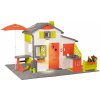 Dětské hřiště Smoby Domček Neo Friends House DeLuxe s posedením pod slnečníkom na záhrade a kuchynkou SM810211-L