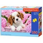 Castorland Štěňátko v růžových květinách 180 dílků – Sleviste.cz