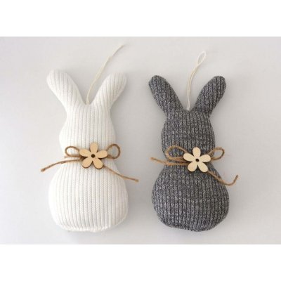 Textilní dekorace Králík 19 cm BÍLÝ – Hledejceny.cz