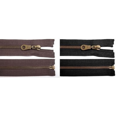 Staromosazný zip šíře 6 mm délka 60 cm (bundový) - 304 hnědá čokoládová – Hledejceny.cz