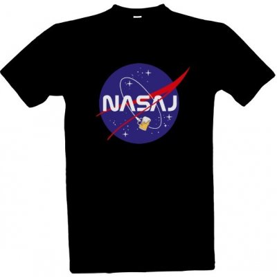 Tričko s potiskem NASAj pánské Černá – Zboží Mobilmania