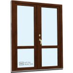 Kömmerling balkonové dveře 70 AD s příčkou O+OS klapačka levé tmavý dub/bílá 150 x 210 cm oboustranná klika + FAB + hliníkový práh – Hledejceny.cz