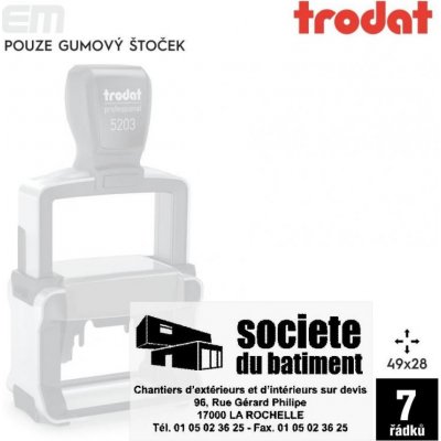 Trodat 5203 [ 49 x 28 mm pouze gumový štoček – Zboží Živě