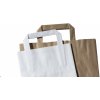 Nákupní taška a košík Papírová taška s plochým uchem 35x26x12 cm bílá