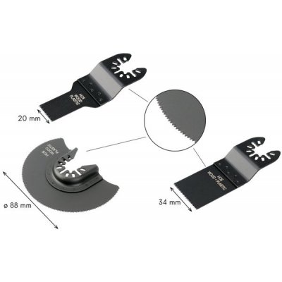 LEVIOR Sada nástrojů pro oscilační brusku HCS, 3ks – Zboží Dáma