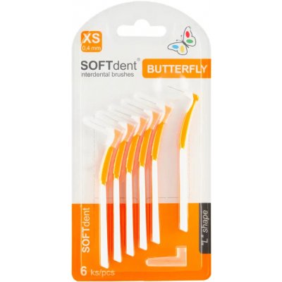 Soft Dent Mezizubní kartáček zahnutý Butterfly 0,4 mm 6 ks – Zboží Dáma