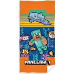 Carbotex Dětská plážová osuška MINECRAFT AQUATIC WORLD oranžová 70 x 140 cm