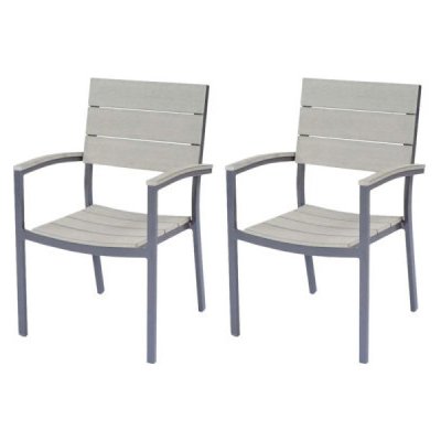 Garden Pleasure Zahradní židle Olivia 305206, 2 ks, hliník, kov, šedé – Sleviste.cz