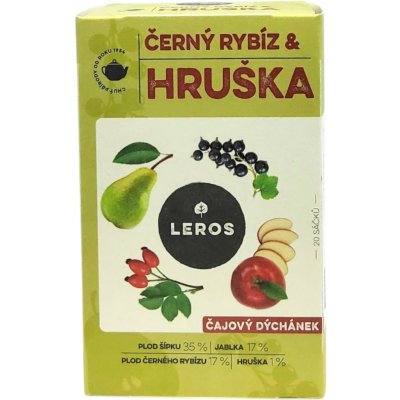 Leros Čajový dýchánek černý rybíz & hruška 20 x 2,5 g – Hledejceny.cz