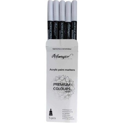 Artmagico akrylový popisovač 5 ks bílá 0,7 mm 80135 – Zboží Živě