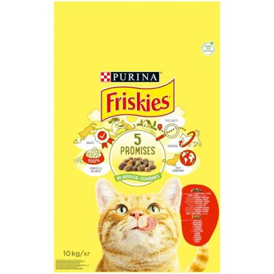 Friskies Cat dry maso kuře & přidaná zelenina 10 kg