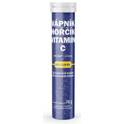 Vitar Vápník Hořčík Vitamin C bez cukru citron 20 šumivých tablet – Hledejceny.cz