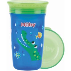 Nuby hrníček netekoucí 360 ° modrá /zelená 300 ml