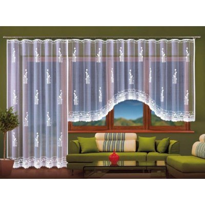 Vavex, Polyesterová kusová záclona bez balkonového dílu, Amadea 400 x 160 cm – Zboží Mobilmania