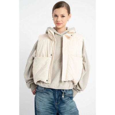 Reporter Young dívčí prošívaná vesta se stojáčkem krémová – Zboží Dáma