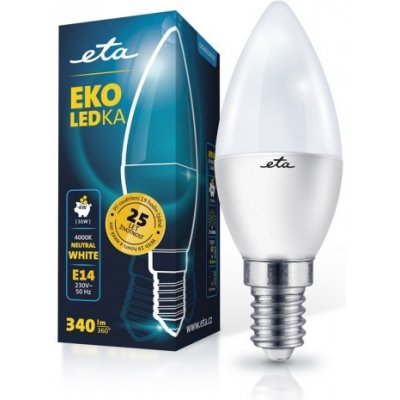ETA žárovka LED EKO LEDka sviečka 4W, E14, neutrálna biela