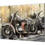 Glasdekor Ochranná deska stará rezavá motorka Čz - Ochranná deska: 60x70cm, Lepení na zeď: S lepením na zeď – Zboží Mobilmania