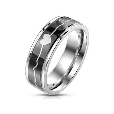 Šperky4U ocelový prsten Heartbeat OPR1760