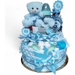 BabyDort dvoupatrový plenkový dort pro miminko modrý MEDVÍDEK – Hledejceny.cz