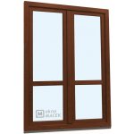 Kömmerling balkonové dveře 70 AD s příčkou pravé ořech/ořech 150 x 230 cm s klikou+ PVC rám – Hledejceny.cz