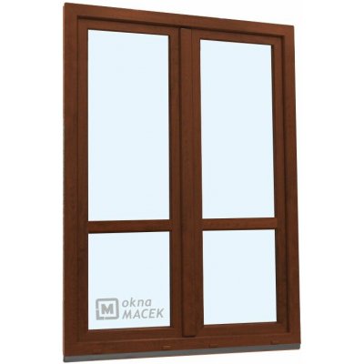 Kömmerling balkonové dveře 70 AD s příčkou pravé ořech/ořech 150 x 230 cm s klikou+ PVC rám – Hledejceny.cz