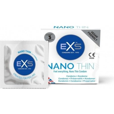 EXS Nano Thin Condoms 3 ks, ultra tenké veganské kondomy – Zboží Mobilmania