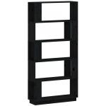 Knihovna dělicí stěna černá 80x25x163,5 cm masivní borovice – Zboží Mobilmania