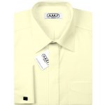 AMJ košile s dlouhým rukávem na manžetové knoflíčky JDA016MK smetanová – Zboží Mobilmania