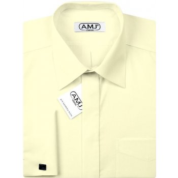 AMJ košile s dlouhým rukávem na manžetové knoflíčky JDA016MK smetanová