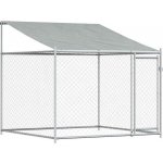 vidaXL Klec pro psy se střechou a dvířky šedá 200 x 200 x 200 cm – Zboží Dáma