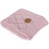 Dětská deka Ceba baby pletená deka Rozety krémová rýžový vzor růžová