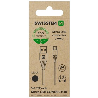 Swissten 71504301ECO USB/MICRO USB, 1,2m, černý – Zbozi.Blesk.cz