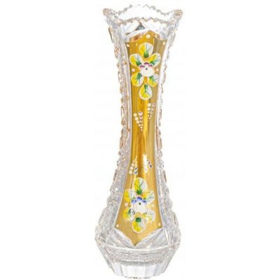 Bohemia Crystal broušená velká váza zlacená - 425mm – Hledejceny.cz