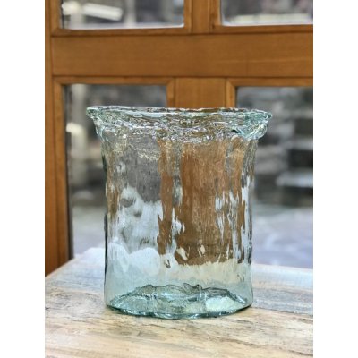 Váza z recyklovaného skla PANDORA AUTHENTIC, průhledná oválná, 24 x 28 cm (balení obsahuje 1ks)| – Hledejceny.cz