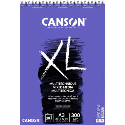 Canson XL Mix Media v kroužkové vazbě A2 300g 15 archů – Zboží Mobilmania