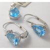 Prsteny Klenoty Budín Zlatá diamantová souprava s brilianty a BLUE TOPAZY 585gr 3880062 a 3870153