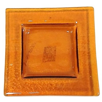 IN-spirace Sklo čtverec oranžový 11,5x15,5x1cm