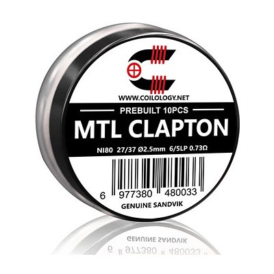Coilology Předmotané spirálky Sandvik MTL Clapton Ni80 10ks 0,73ohm – Zboží Dáma