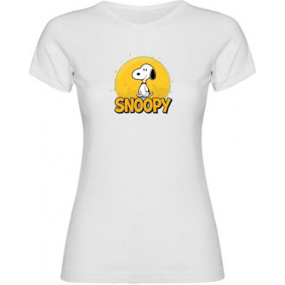 Tisknemena.cz Dámské tričko SNOOPY bílá – Zboží Dáma