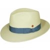Klobouk Mayser William luxusní panamák s světlé modrou stuhou klobouk Fedora ručně pletený UV faktor 80 Ekvádorská panama Cuenca