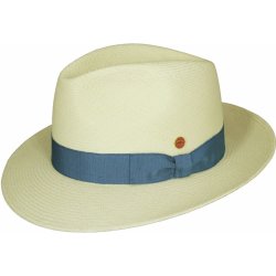 Mayser William luxusní panamák s světlé modrou stuhou klobouk Fedora ručně pletený UV faktor 80 Ekvádorská panama Cuenca