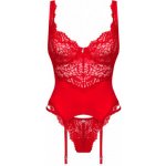 Obsessive Ivetta Corset & Thong Red – Zboží Dáma