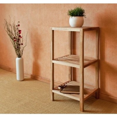 3 police z ořechového dřeva, perfektní doplněk do koupelny, kuchyně a ložnice. Police - ořechové dřevo, 36x36x79cm. – Zboží Mobilmania